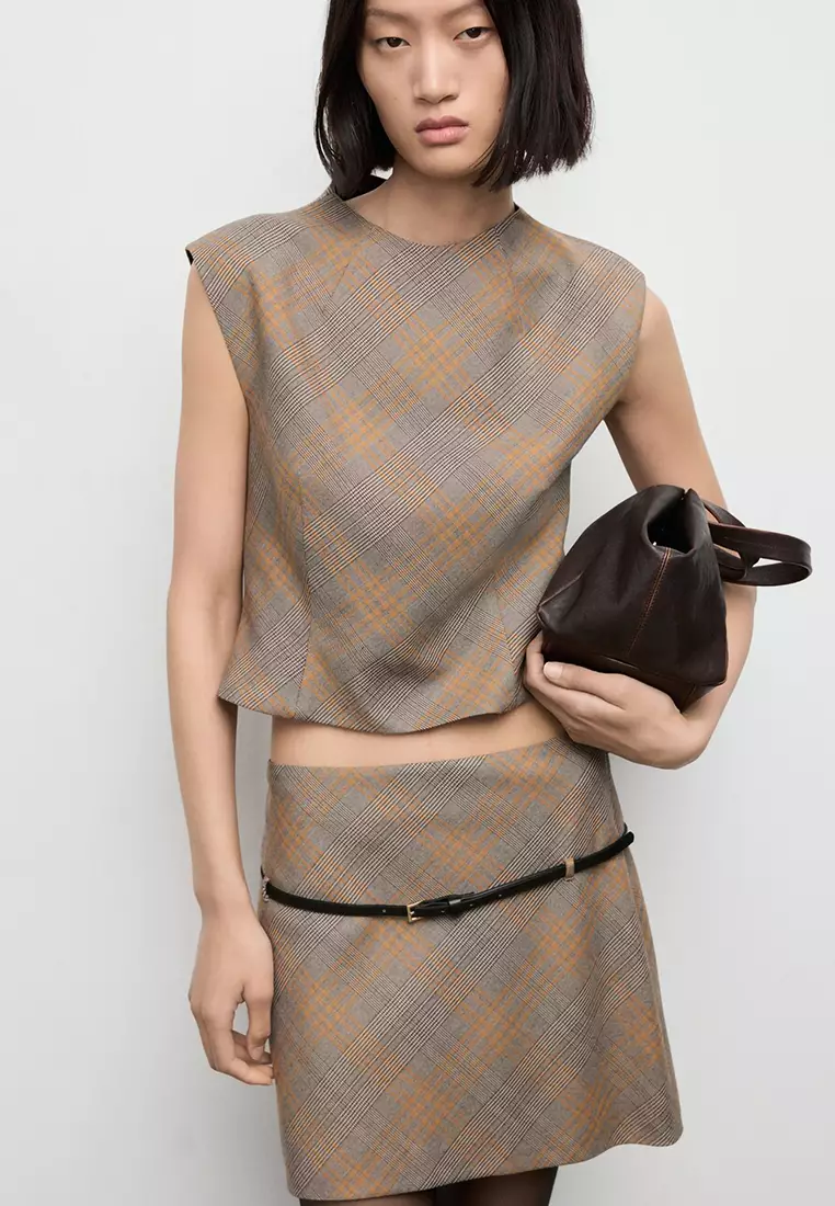 Buy Mango Fitted Check Top 2025 Online | ZALORA Philippines