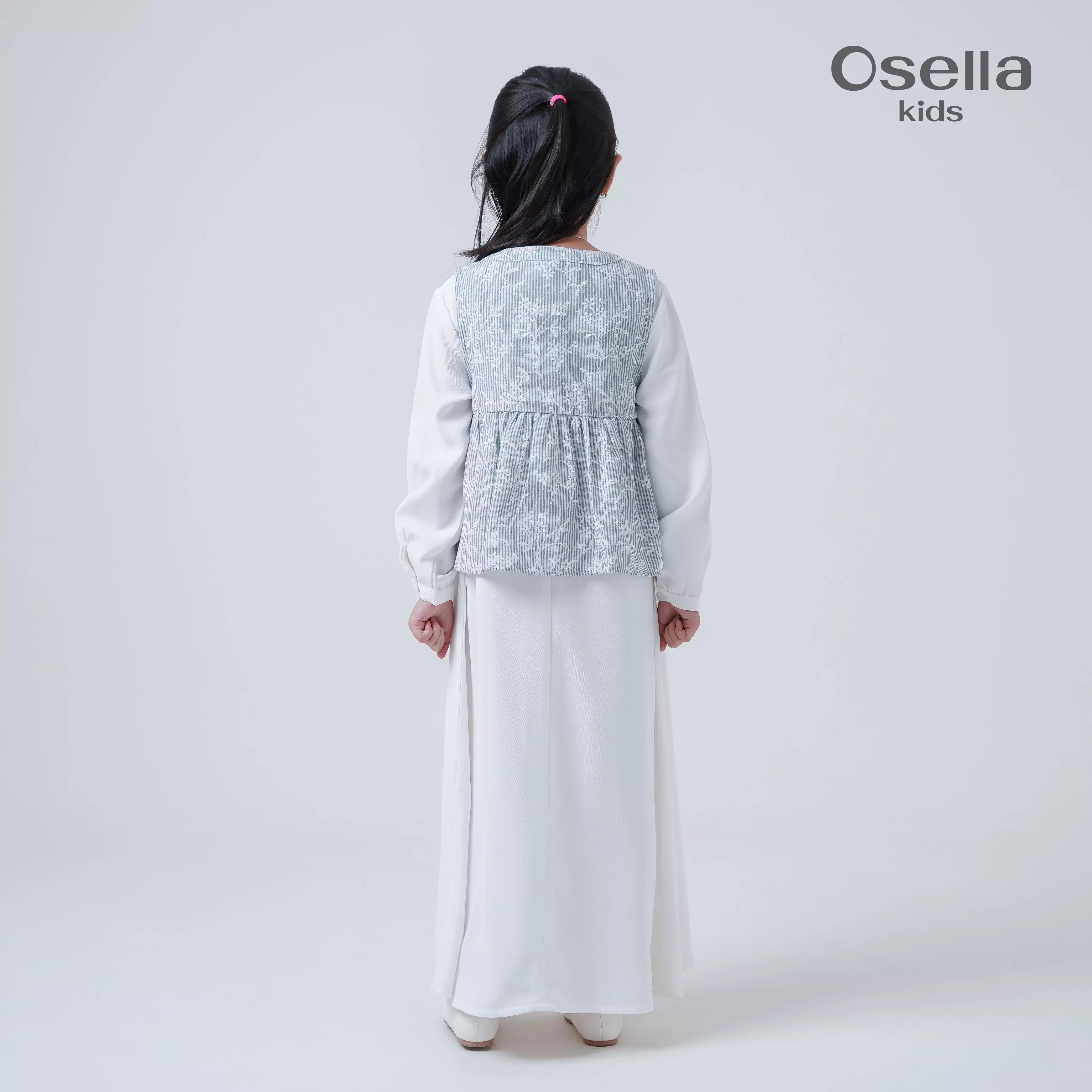 Osella Kids Azure Layered Dress With Vest Set 1357660101 | Gaun Raya Set Vest Anak Perempuan