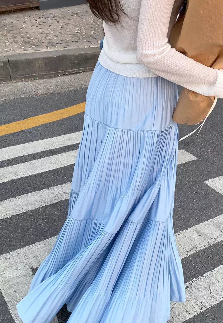 Elegant pleated skirt K061809-BL