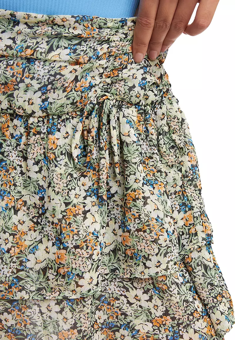 Buy JUST G Teens Floral Chiffon Tiered Mini Skirt 2024 Online | ZALORA ...
