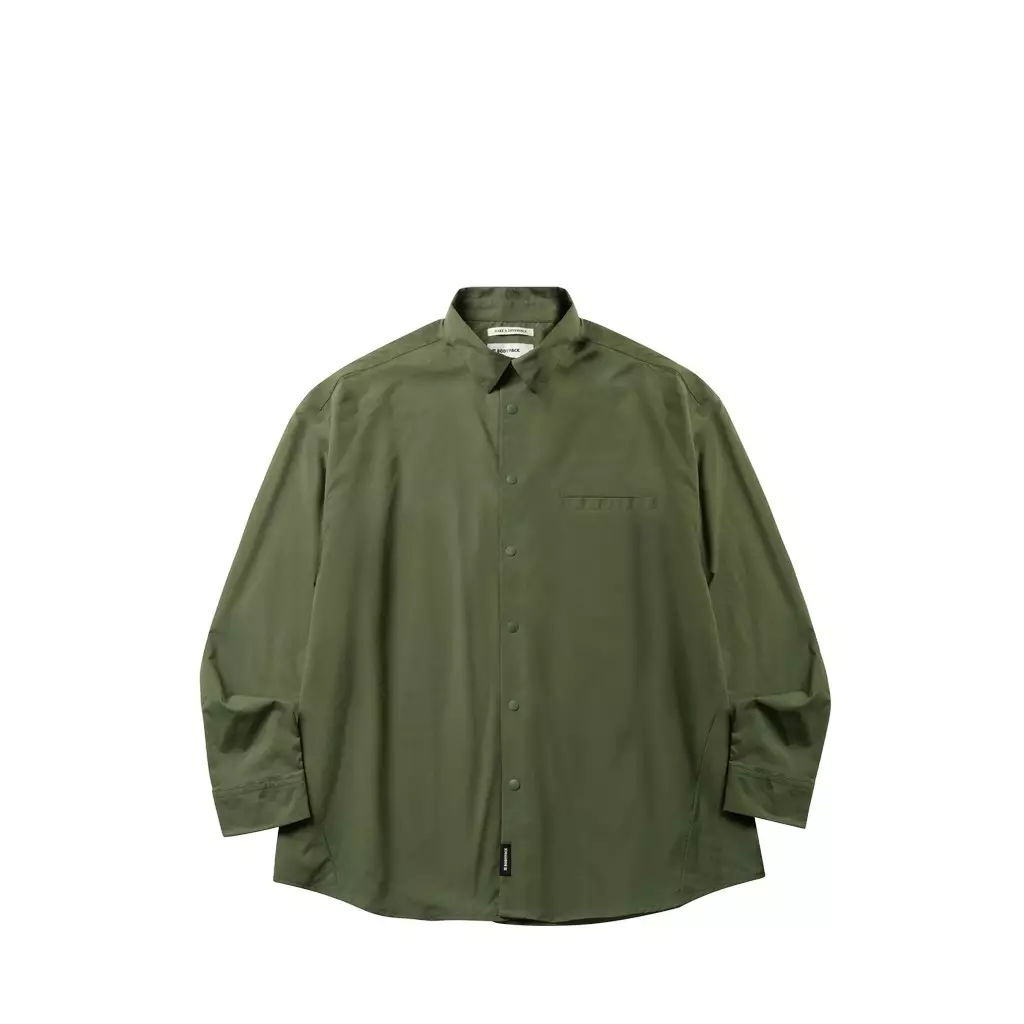 Kemeja Bodypack Pierce Oversize Boxy Long Sleeve Shirt - Olive