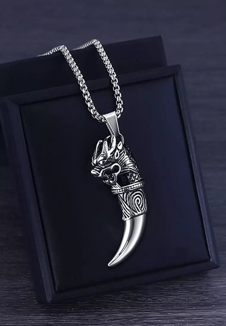 狼牙鈦鋼吊墜項鍊