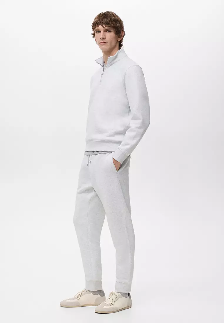 Regular-Fit Cotton Sweatshirt with Zip