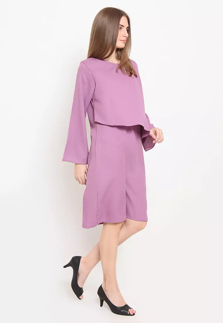 Jual Mille Fleur Soka Purple Dress Original 2024 ZALORA Indonesia