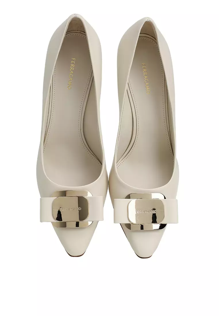 Buy SALVATORE FERRAGAMO New Vara Plate Pumps (ct) 2025
