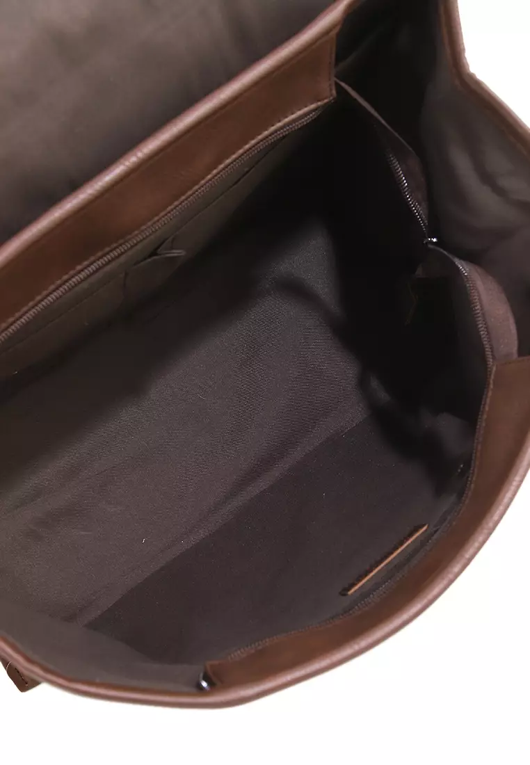 Distressed Leather Atlas Convertible Messenger Backpack