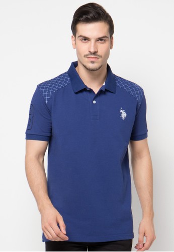 Fashion Polo Shirt With Quilted Shoulders