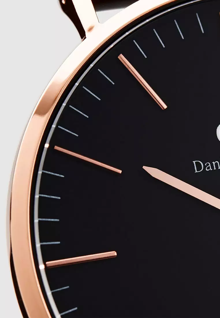 Classic Sheffield Black 36mm Watch Leather starp Black dial Rose Gold Unisex watch Watch for women and men DW