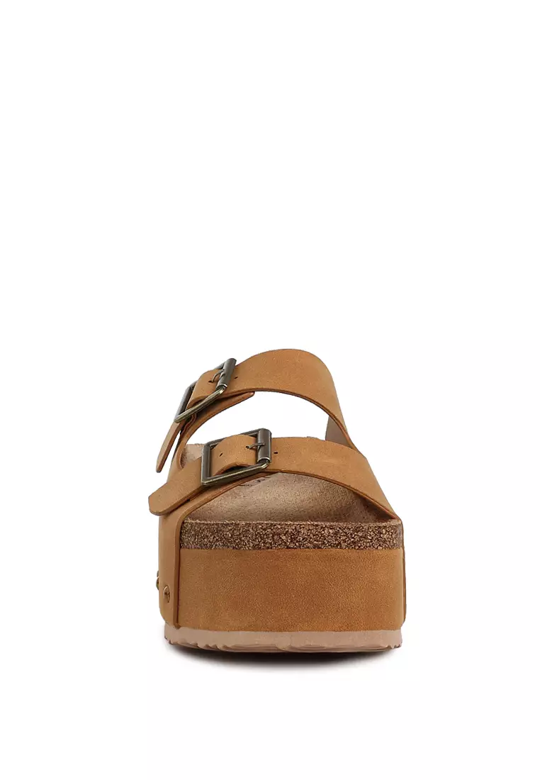 Studded Faux Leather Slip-On In Tan