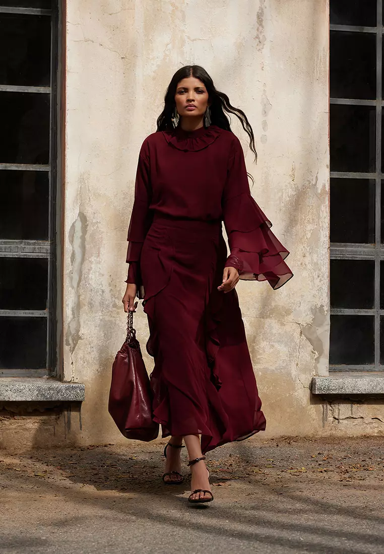 MODEST Ruffle Detailed Maxi Skirt