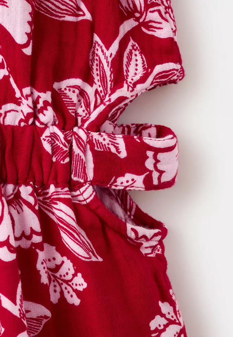 Floral Dress With Cut-Out