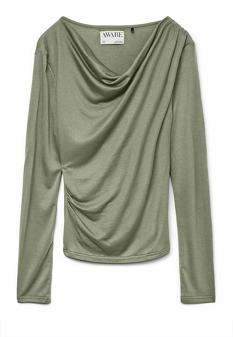 Long Sleeves Cowl Neck Top