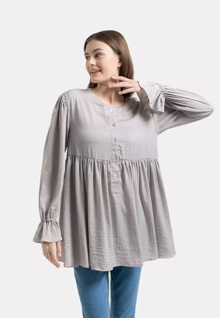 Qirani Blouse Light Grey