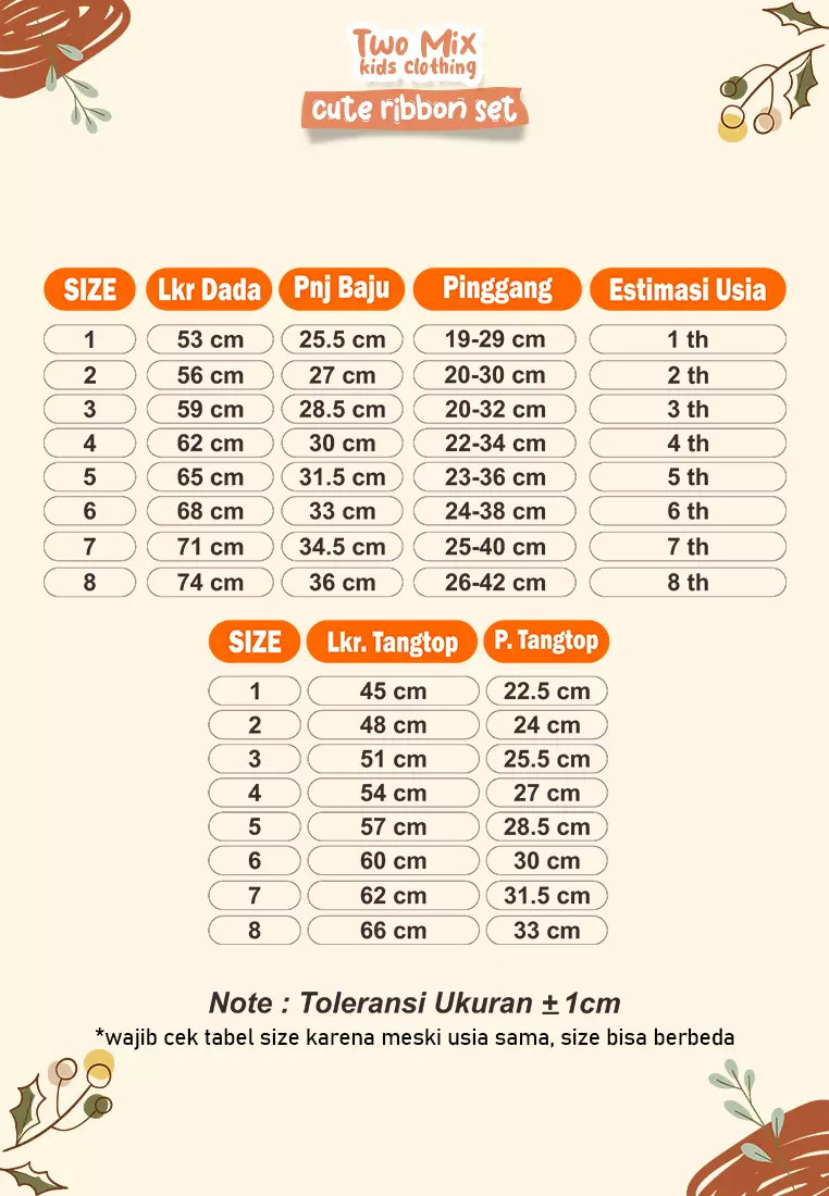 Two Mix - Baju One Set Anak Perempuan - Setelan Anak Cewek Lucu Salur Kaos 1 2 3 4 5 6 7 8 Tahun 4366B Sage