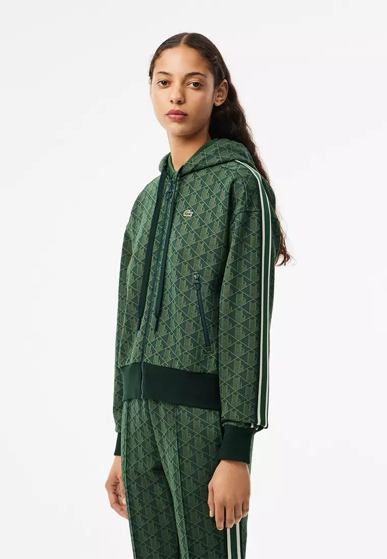 Monogram Jacquard Zip Front Hoodie