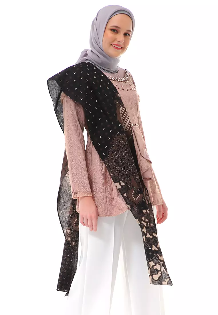 Arawinda Blouse Muslimah No Ballon Long Sleeve Premium High Quality - Brownie