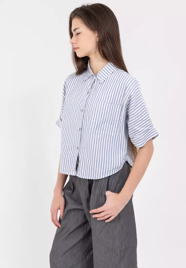 Cassandra Crop Polo Top