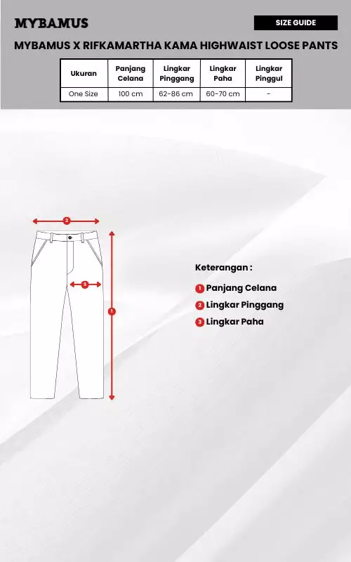 Kama Highwaist Loose Pants - Broken White M19314 R37S6 (S-M)