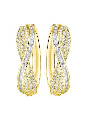 Vedantti yellow Vedantti 18k Max Diamond Baguette Hoops in Yellow Gold 5E900ACA371390GS_1