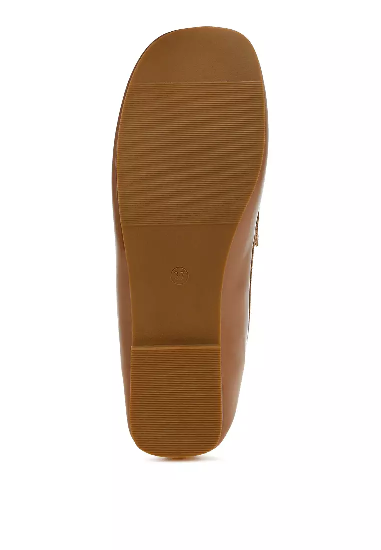Patent Pleather Loafers in Beige