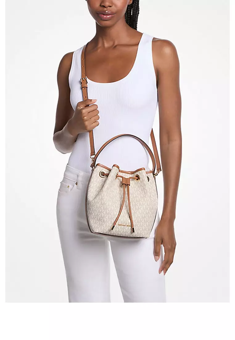 Leather Bag Fake Mk Bags Michael Kors Brown Signature Coated