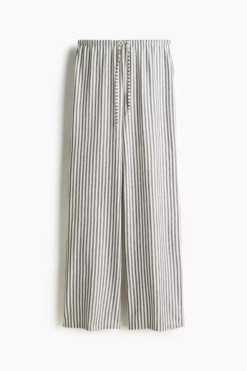 Straight drawstring trousers