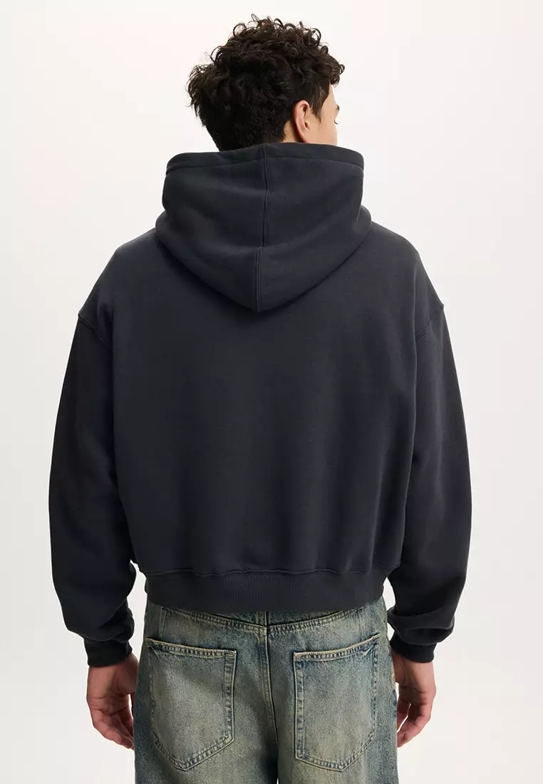 Cropped Zip Up Hoodie