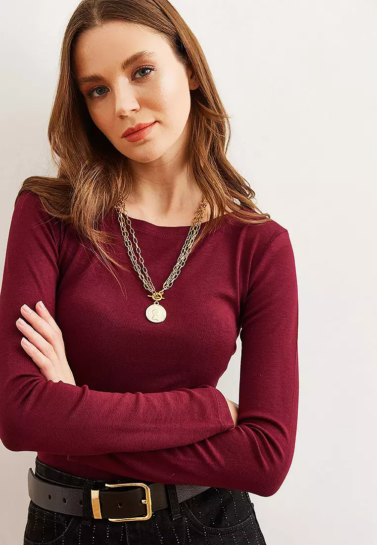 Boat Neck Basic Blouse