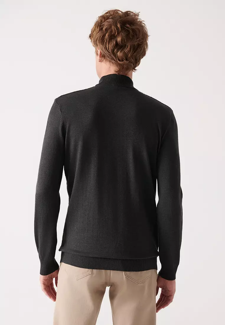 Textured Turtleneck Knitwear Sweater