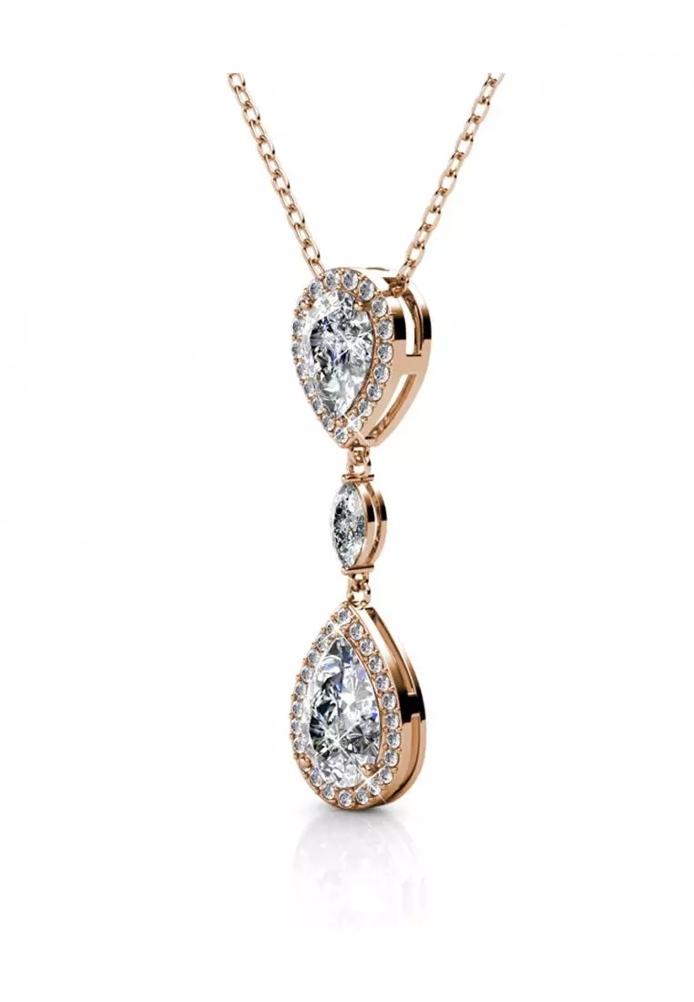 Layla Drop Pendant RG - Kalung Crystal Swarovksi by Her Jewellery