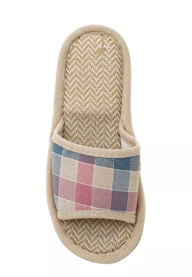 Asher Sandal Selop Kasual Wanita Linen Indoor Size 39-40 Material Kain ORIGINAL