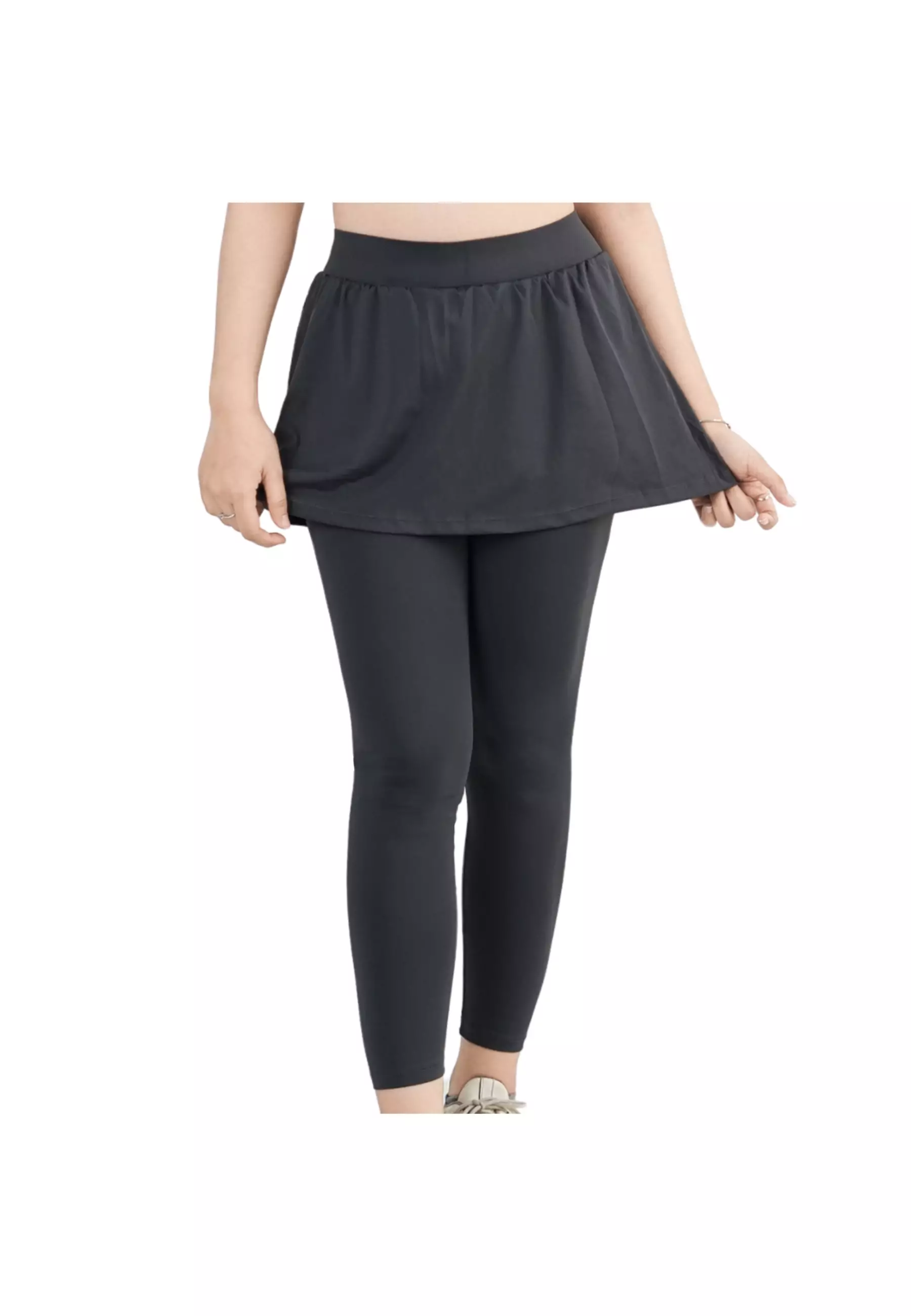 YouHave ( You’ve ) Celana Yoga Legging Celana Olahraga Wanita High Waist Wanita Rok Celana Skirt Hijab High Waist Polos Yoga Gym Tennis Running Sport Dua Lapis Y00009