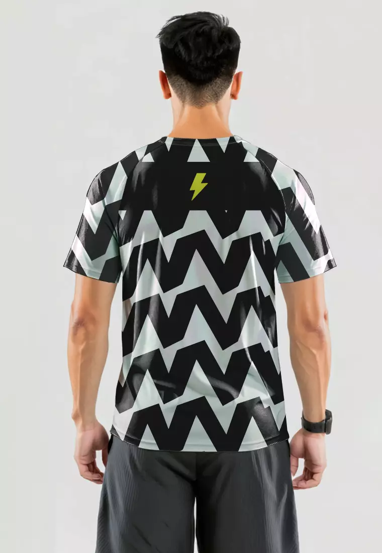 MSA99 Kaos Lari Pria DryFit lengen pendek motif "big zigzag" tdbolt