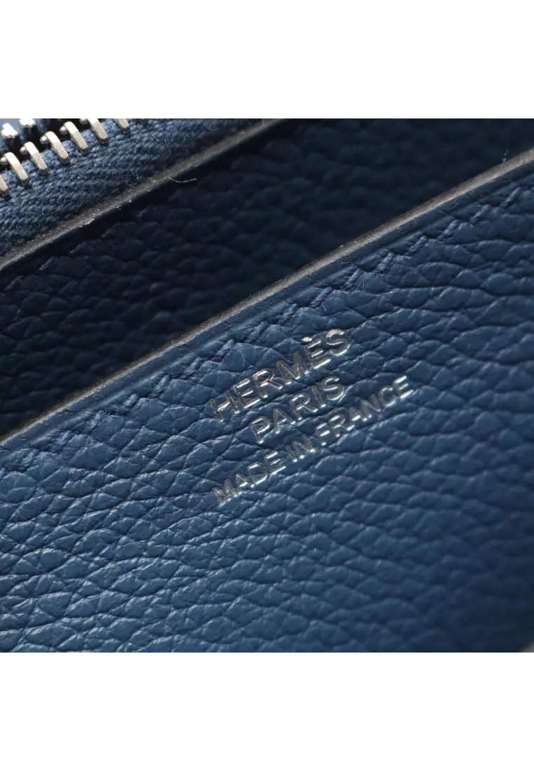 Pre-Loved Hermès mini Convoyeur Blue de Galis Shoulder bag Evercolor blue silver hardware X stamp
