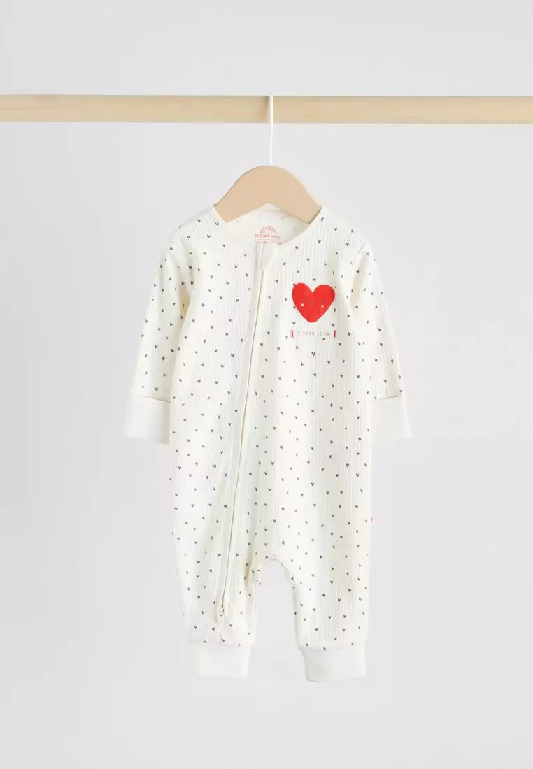 Two Way Zip Baby Sleepsuits 3 Pack