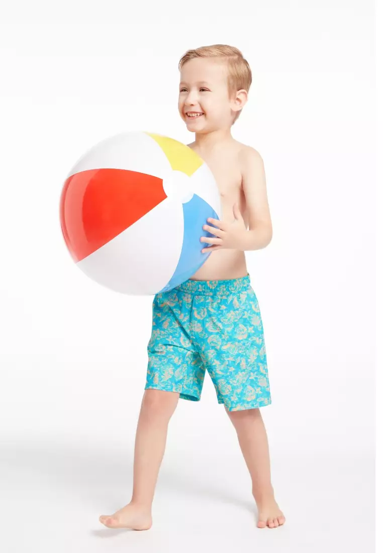 Ocean Seashell Elastic Waistband Boardshorts