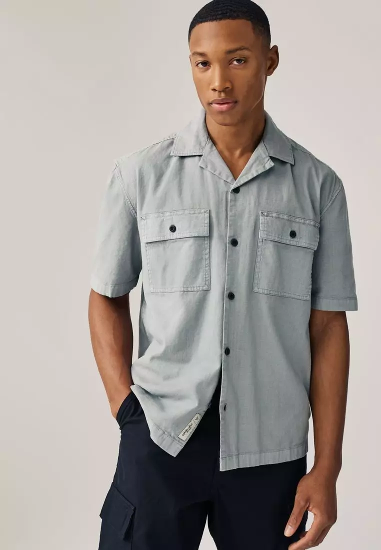 ★2022SS新作★LMC★CUBAN TERRY SHORT SLV SHIRT Buy NEXT Textured Short Sleeve Shirt with Cuban Collar 2025