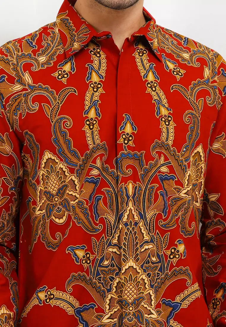 Kemeja Batik Lengan Panjang Motif Sekar Pergola