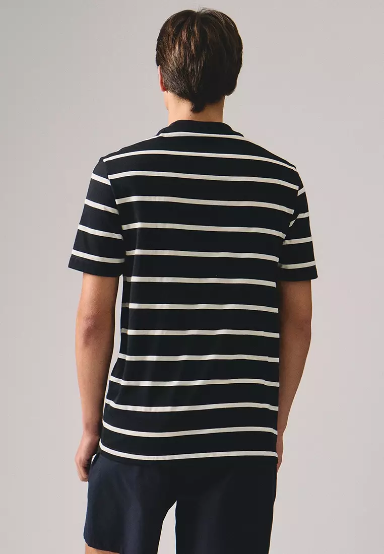 Regular Fit Basic Striped T-Shirt In  Knit Jersey