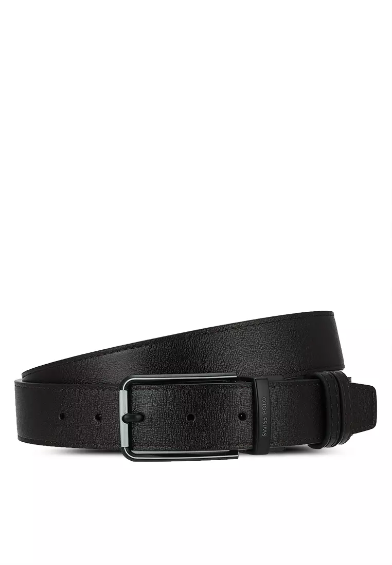 Buy Swiss Polo 35mm Reversible Pin Buckle Belt - Black Online | ZALORA ...