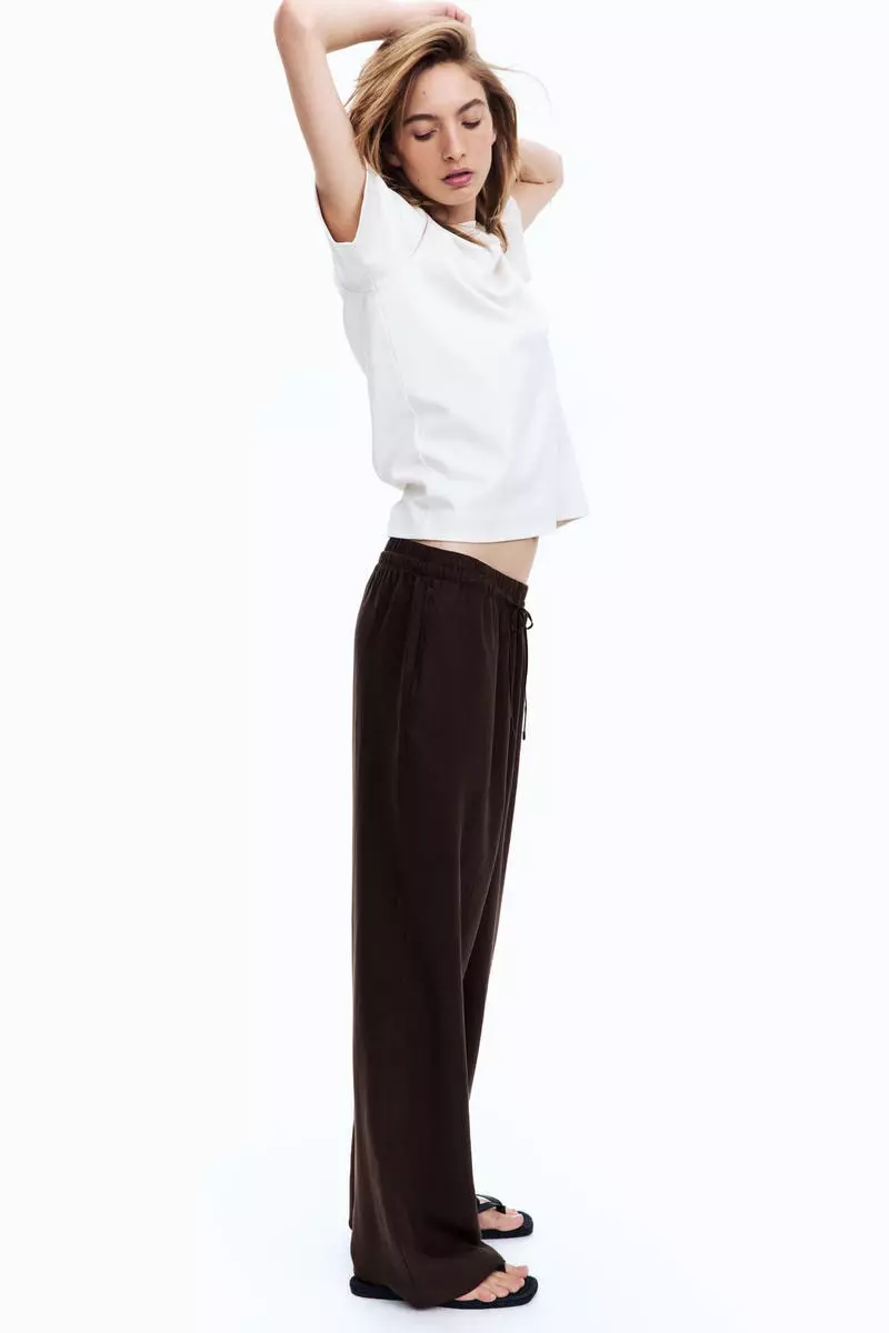 Linen-blend trousers