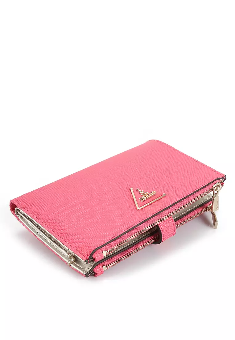  GUESS Laurel Double Zip Organizer Wallet, Pink