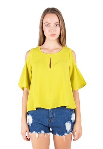 Cut-Out Sleeve Blouse