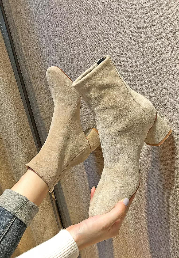 Synthetic Suede Mid Ankle Boots 2150-3