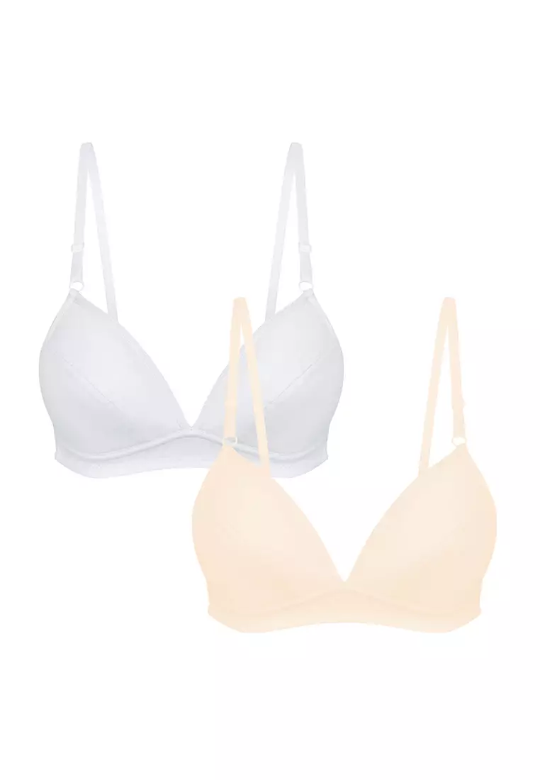 Girly Basics Assorted 2-in-1 Pack Semi-Padded Teens Bra With Adjustable Straps Women Underwear