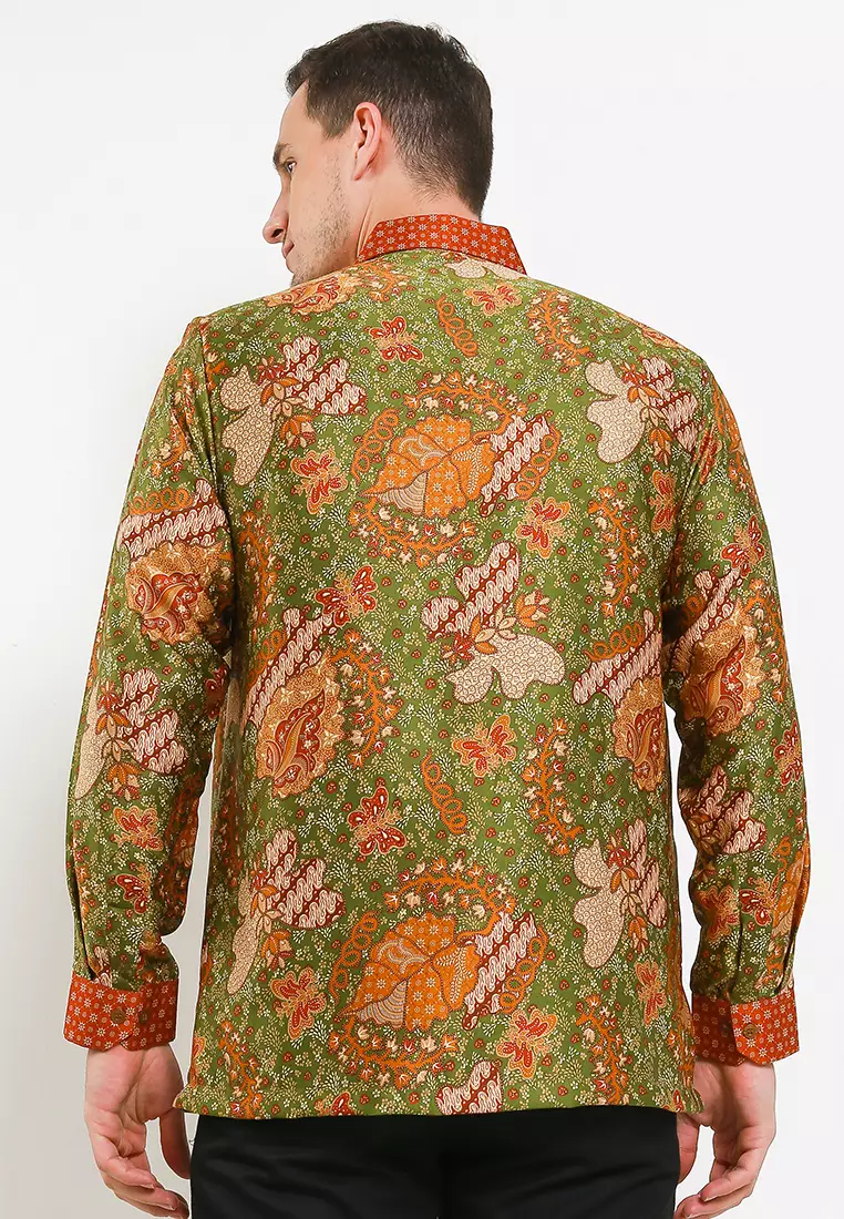 Daffa Shirt Kemeja Batik Semi Sutra Furing Lengan Panjang