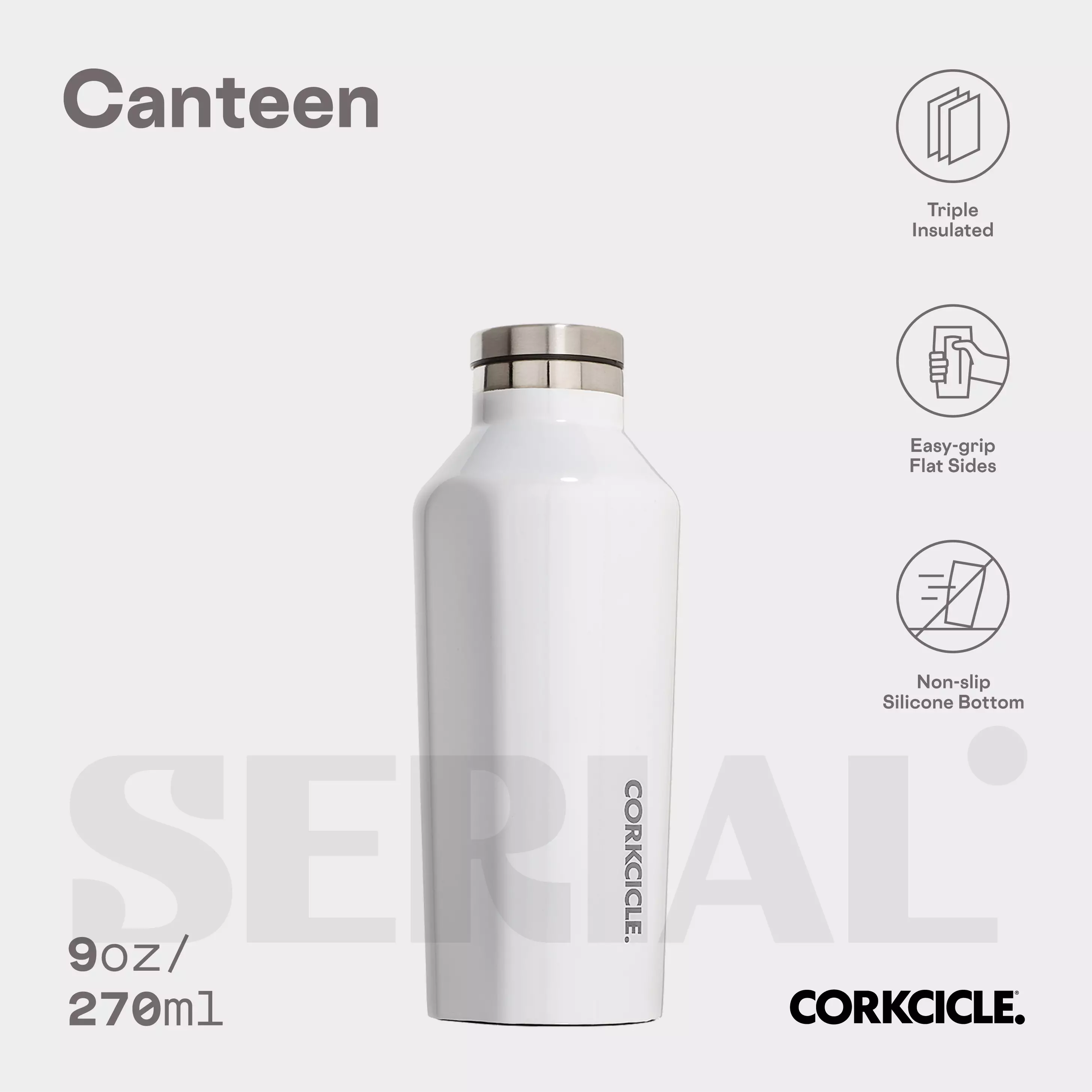 CORKCICLE® Canteen 9oz - Classic White