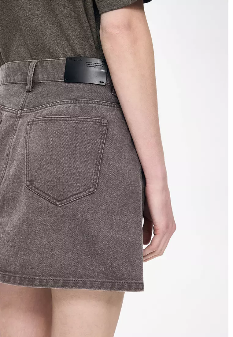 [Light Formal] Imported Italian Colored Cow A-line Short Skirt