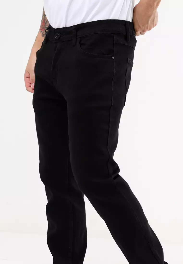 Denim Long Pants Slim Tapered Fit Stretch