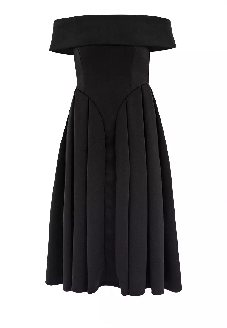 Reveri Off Shoulder Midi Dress